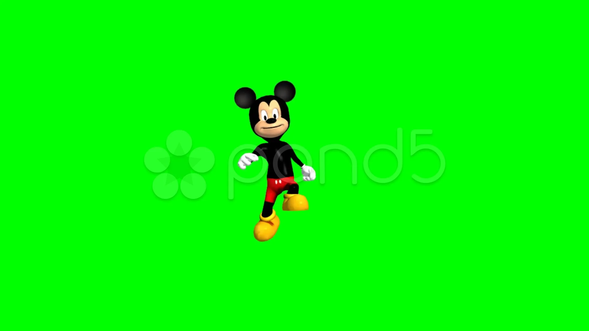 Mickey Mouse runs - green screen | Stock Video | Pond5