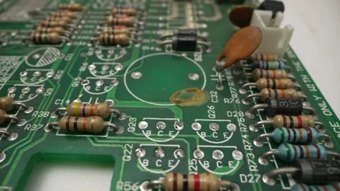 Micro Advanced Technology Concept Visualization: Circuit Board CPU Processor Stock Footage 240369187