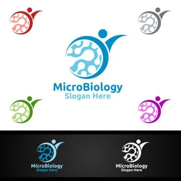 Micro and Research Lab Logo for Microbiology, Biotechnology, Chemistry, or Ed Stockillustratie