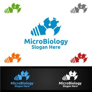 Micro and Research Lab Logo for Microbiology, Biotechnology, Chemistry, or Ed Stock Illustration