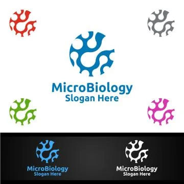 Micro and Research Lab Logo for Microbiology, Biotechnology, Chemistry, or Ed Illustrazione stock