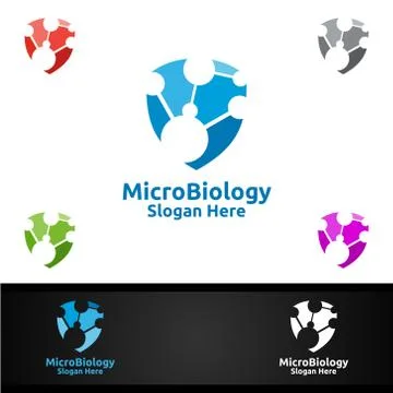 Micro and Research Lab Logo for Microbiology, Biotechnology, Chemistry, or Ed 스톡 일러스트