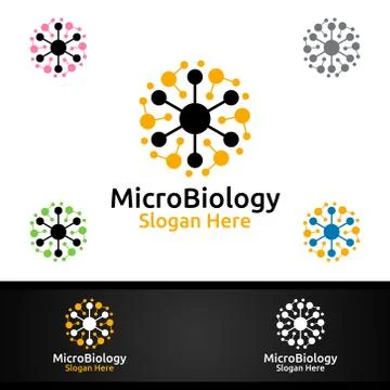 Micro and Research Lab Logo for Microbiology, Biotechnology, Chemistry, or Ed Stock Illustration