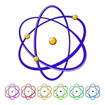 Micro atom cartoon vector graphic Stock Illustration