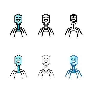 Micro bacteria virus color icon vector concepts Stock Illustration