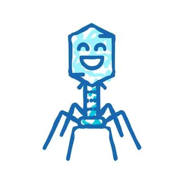 Micro bacteria virus icon doodle illustration Stock Illustration