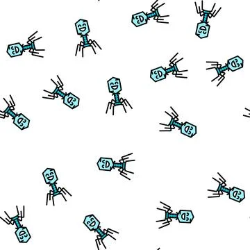 Micro bacteria virus vector seamless pattern Stock Illustration
