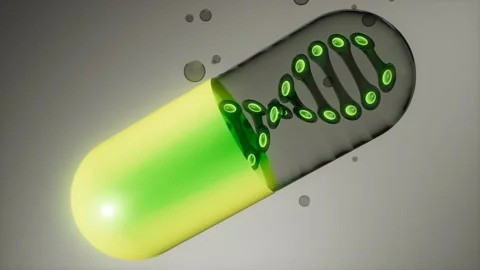 Micro capsule with DNA illustration Stock Footage 163789651
