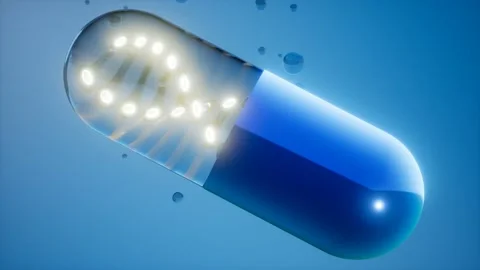 Micro capsule with DNA illustration Stock Footage 201332243