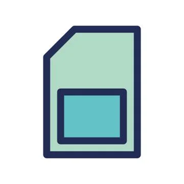 Micro card storage icon or logo illustrator Stock Illustration