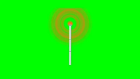 Micro Cellular Base Station with Expanding Wireless Signal Waves on Green S.. Видео 346006966