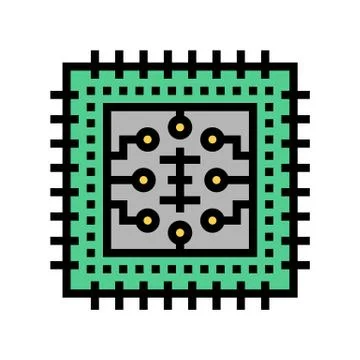 Micro chip color icon vector illustration Stock Illustration
