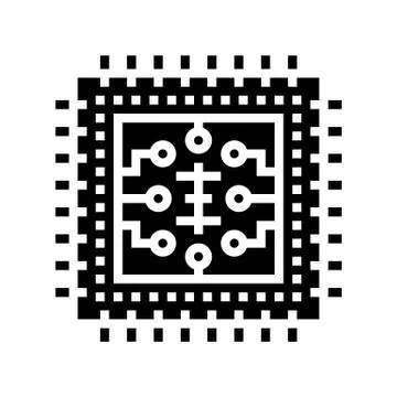 Micro chip glyph icon vector illustration Stock Illustration