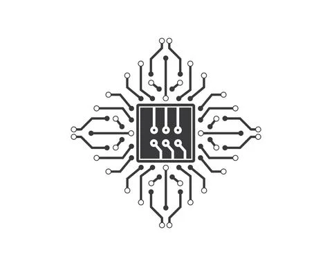 Micro chip icon logo illustration vector Stock Illustration