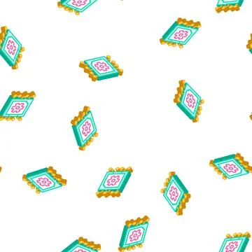 Micro chip isometric icon seamless pattern sign Illustrazione stock