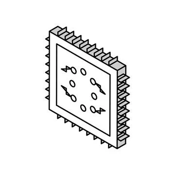 Micro chip isometric icon vector illustration Stock Illustration