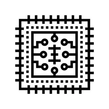 Micro chip line icon vector illustration Stock Illustration