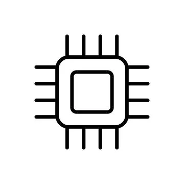 Micro chip outline icon isolated. Symbol, logo illustration for mobile concept Stock Illustration