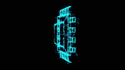 Micro-chip quantum processor CPU wireframe Stock-Footage 148658027