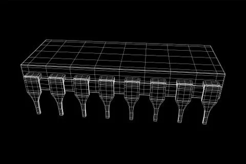Micro-chip quantum processor Stock-Illustration