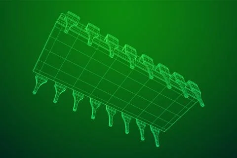 Micro-chip quantum processor Stock Illustration