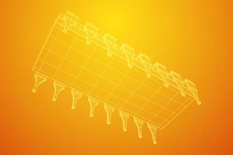 Micro-chip quantum processor Stock Illustration