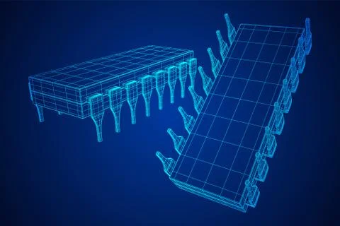 Micro-chip quantum processor Stock-Illustration