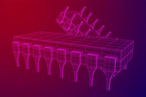 Micro-chip quantum processor Stock Illustration