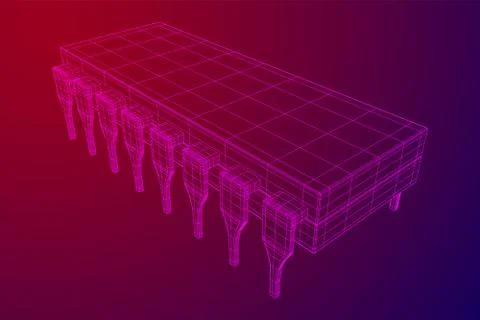 Micro-chip quantum processor Stock Illustration