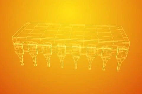 Micro-chip quantum processor Stock Illustration