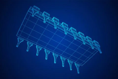 Micro-chip quantum processor Stock Illustration