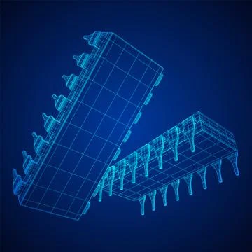 Micro-chip quantum processor Stock Illustration