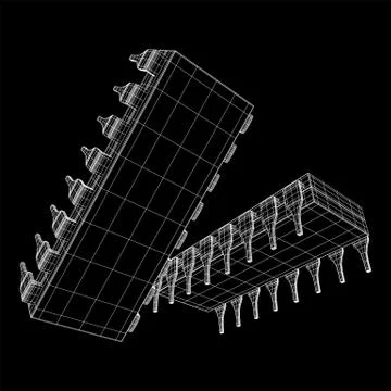 Micro-chip quantum processor Stock Illustration