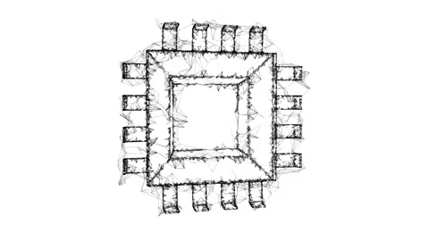 Micro-chip quantum processor, micro-processor Video stock 148227774