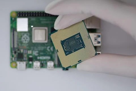 Micro chip (semiconductor) from Taiwan Stockfoto's