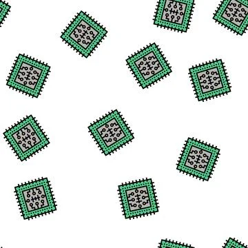 Micro chip vector seamless pattern Stock Illustration