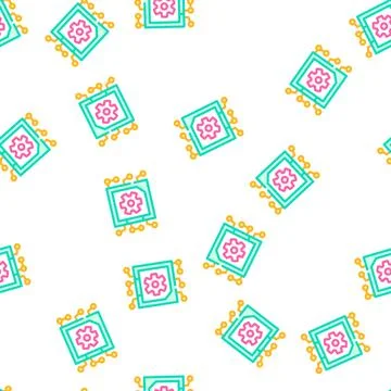 Micro chip vector seamless pattern sign Stock Illustration