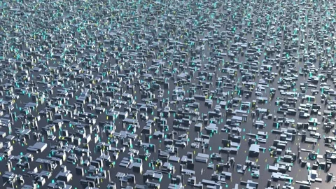 Micro circuit CPU GPU metallic electrons machine intro endless Stock Footage 246300517