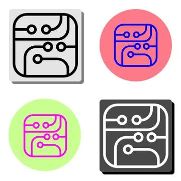 Micro circuit. flat vector icon Stock Illustration