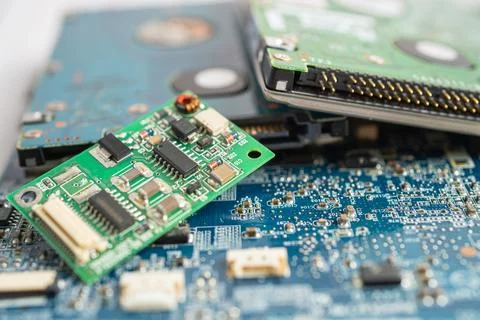 Micro circuit main board computer electronic technology, hardware, mobile p.. Stock Photos