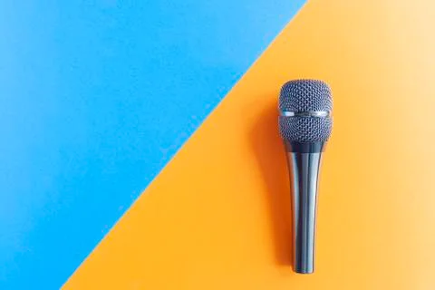 Micro close up top view sing vocal Stock Photos