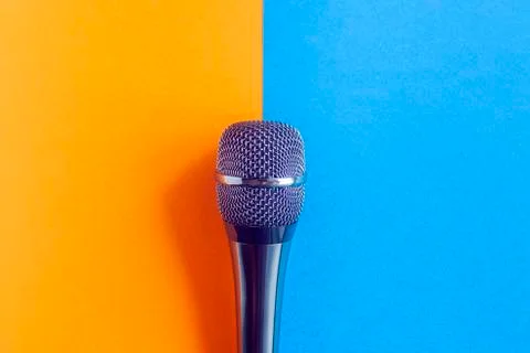 Micro close up top view sing vocal Stock Photos