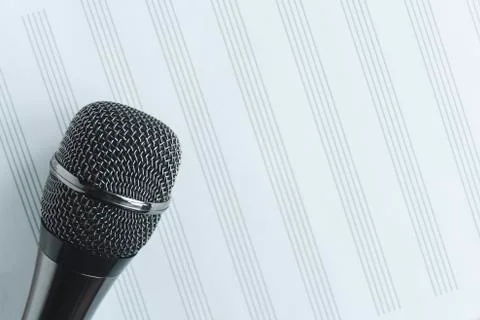 Micro close up top view sing vocal Stock Photos