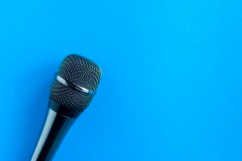 Micro close up top view sing vocal Stock Photos