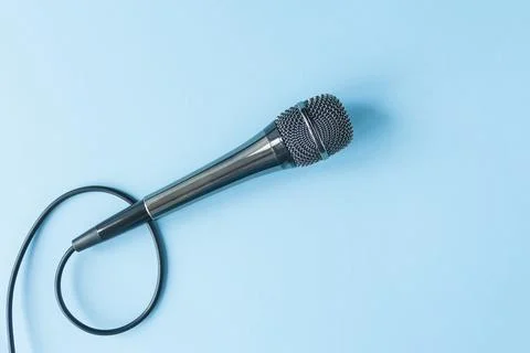 Micro close up top view sing vocal Stock Photos