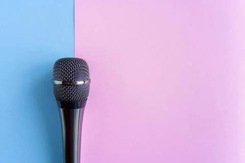 Micro close up top view sing vocal Stock Photos