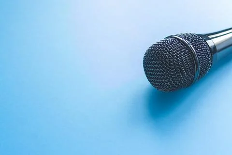 Micro close up top view sing vocal Stock Photos