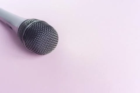 Micro close up top view sing vocal Stock Photos