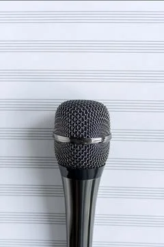 Micro close up top view sing vocal Stock Photos