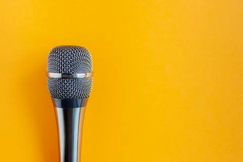 Micro close up top view sing vocal Stock Photos